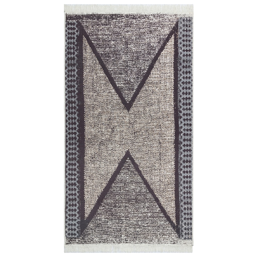 Vloerkleed Katoen Zwart En Grijs 120 x 180 cm