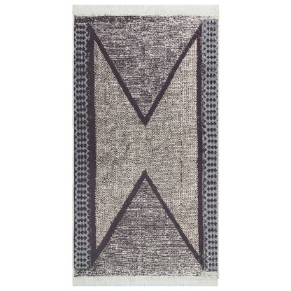 Vloerkleed Katoen Zwart En Grijs 120 x 180 cm