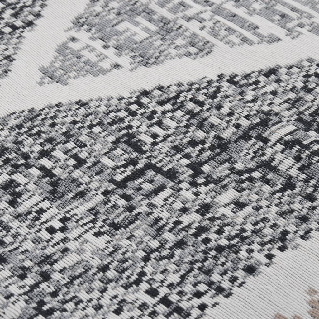 Vloerkleed Katoen Zwart En Grijs 120 x 180 cm
