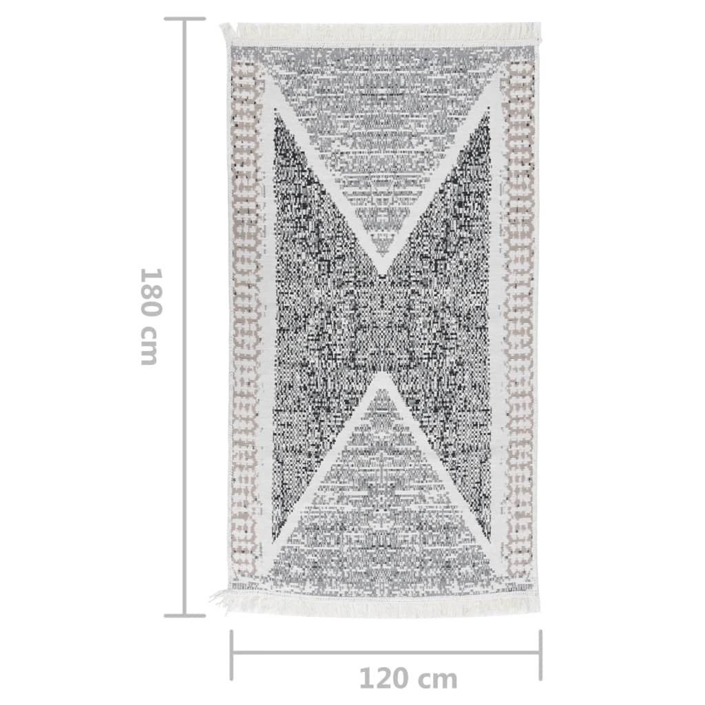 Vloerkleed Katoen Zwart En Grijs 120 x 180 cm