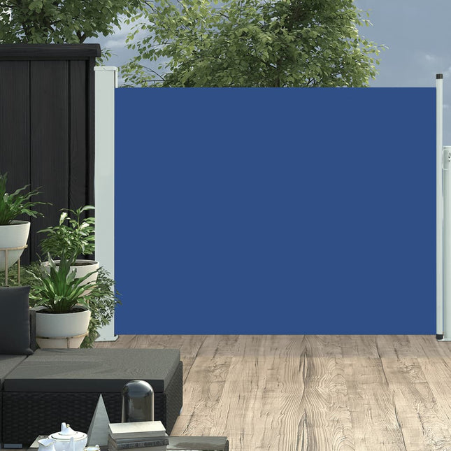 Tuinscherm uittrekbaar 140x500 cm blauw 140 x 500 cm Blauw