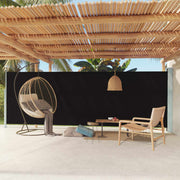 Tuinscherm uittrekbaar 180x600 cm zwart polyester