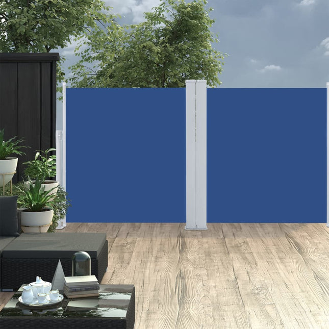 Windscherm Uittrekbaar Blauw 117 x 600 cm