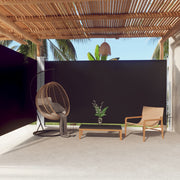 Windscherm uittrekbaar 200x600 cm zwart