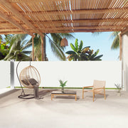 Retractable privacy screen 160x1000 cm cream