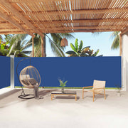 Retractable wind screen 180x1000 cm blue