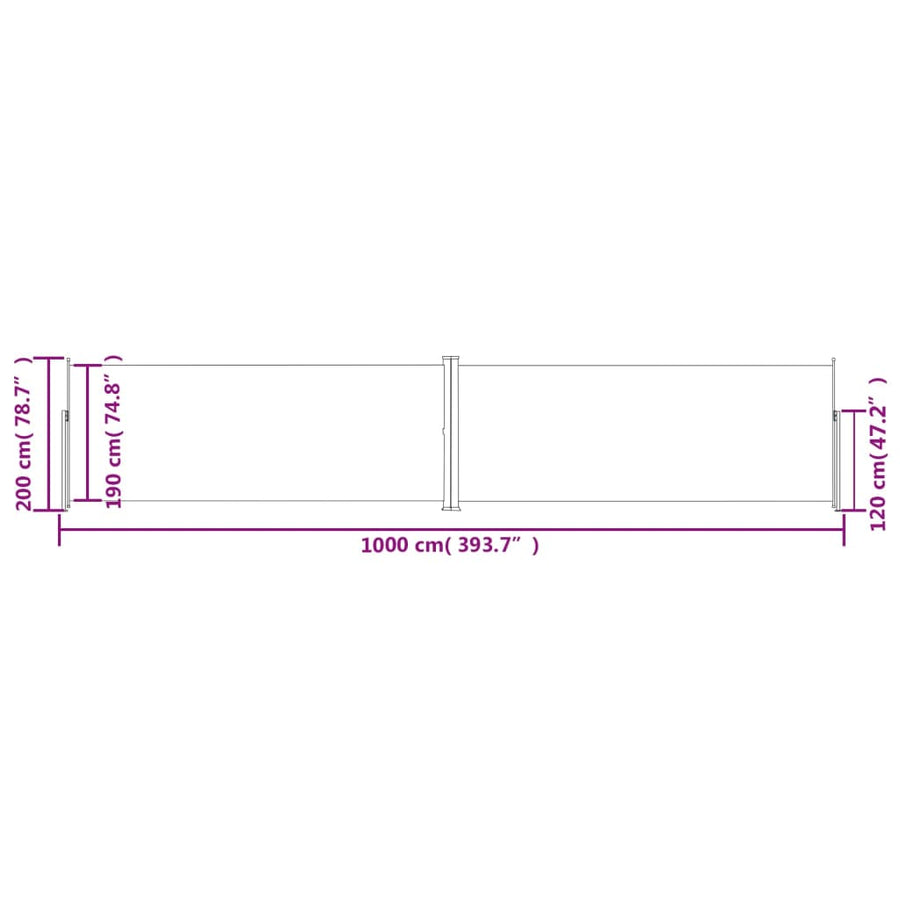 Windscherm Uittrekbaar Rood 200 x 1000 cm