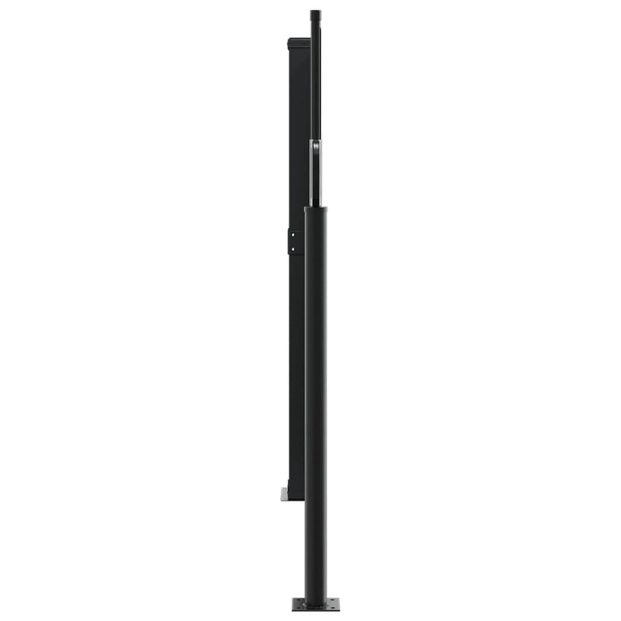 Windscherm Uittrekbaar Zwart 117 x 1200 cm