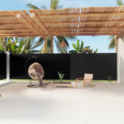 Retractable windbreak 200x1200 cm black