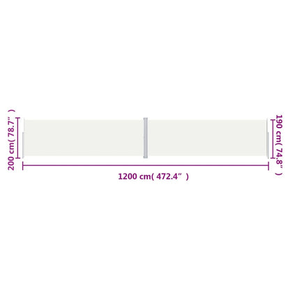 Windscherm Uittrekbaar Kleurig Crème 200 x 1200 cm