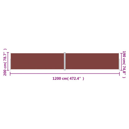 Windscherm Uittrekbaar Bruin 200 x 1200 cm