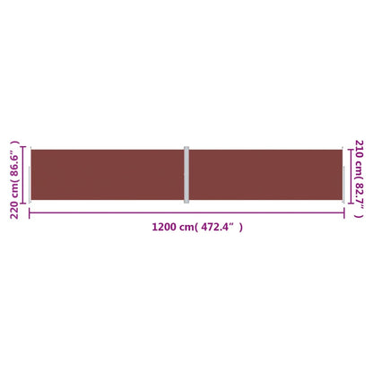 Windscherm Uittrekbaar Bruin 220 x 1200 cm