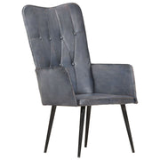 Fauteuil leer grijs 55x41x97 cm