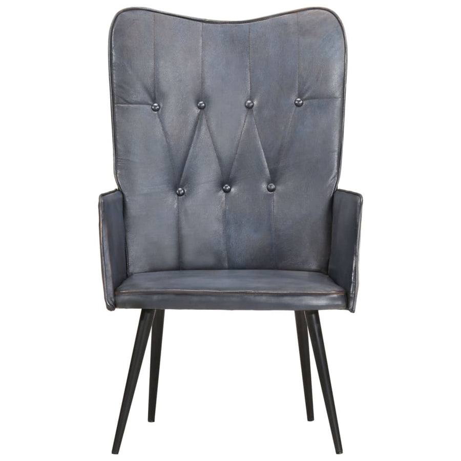Fauteuil echt leer grijs Grijs Echt leer