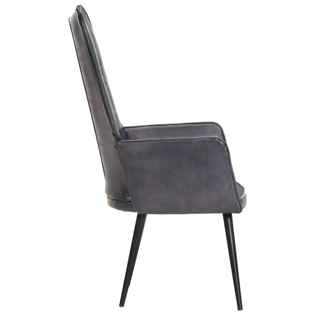 Fauteuil echt leer grijs Grijs Echt leer