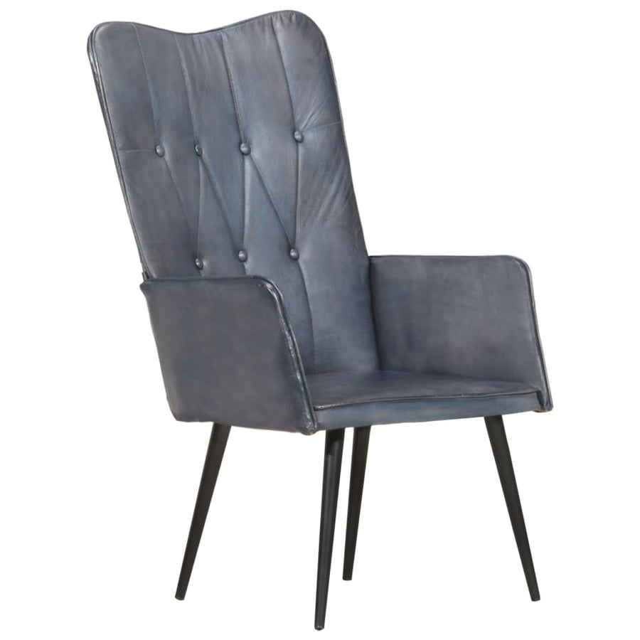 Fauteuil echt leer grijs Grijs Echt leer