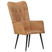 Fauteuil canvas bruin 55x41x97 cm