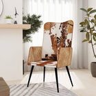 Fauteuil harig echt leer bruin en wit Bruin en wit Echt leer