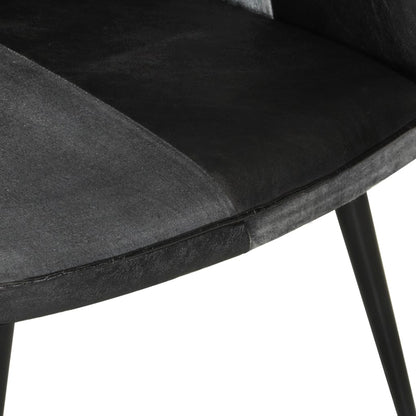 Fauteuil echt leer zwart en grijs Zwart en grijs Echt leer