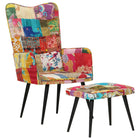 Fauteuil Met Voetensteun Patchwork Meerkleurig Multikleur Canvas