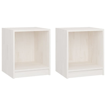 Nachtkastjes St 35,5X33,5X41,5 Cm Massief Grenenhout 2 Wit