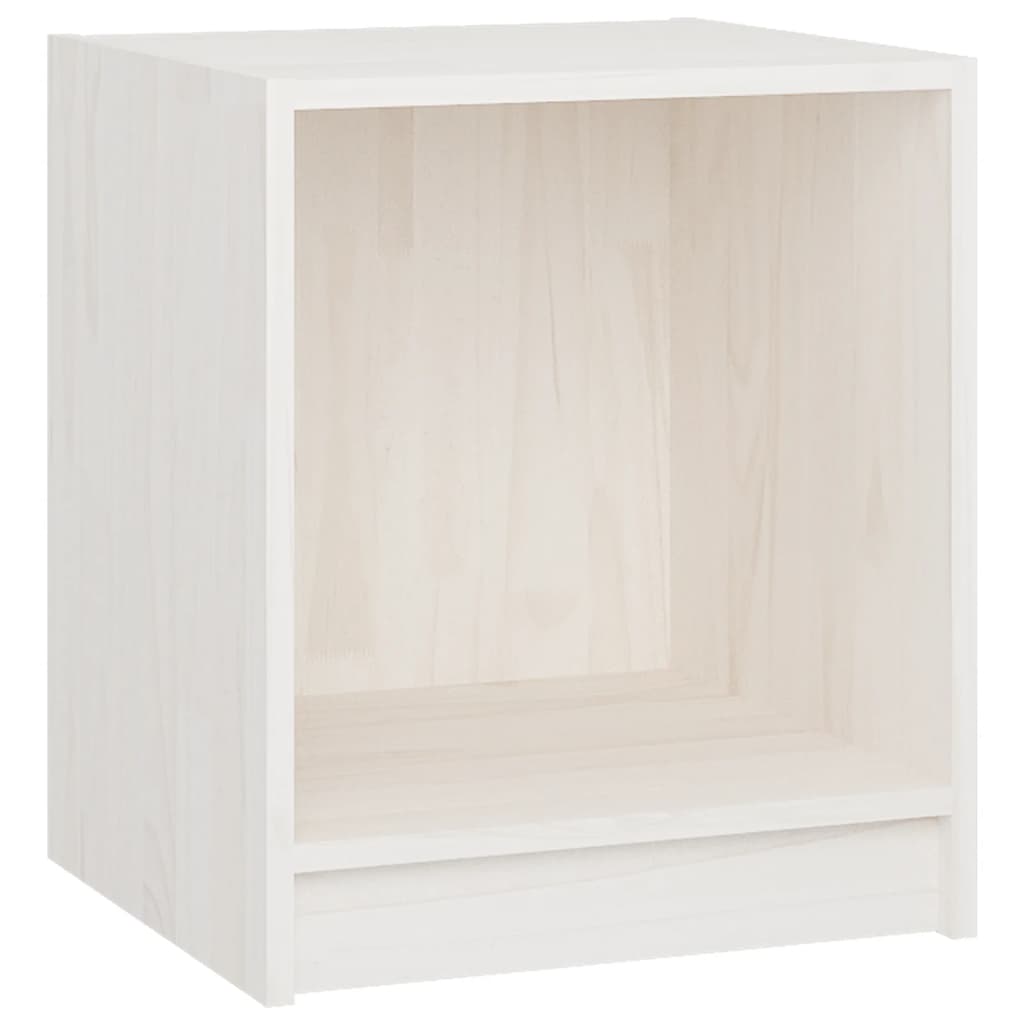 Nachtkastjes St 35,5X33,5X41,5 Cm Massief Grenenhout 2 Wit