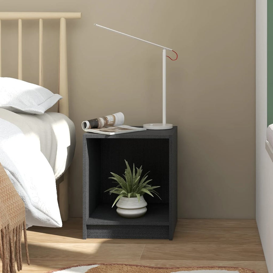 Nachtkastjes St 35,5X33,5X41,5 Cm Massief Grenenhout 2 Grijs