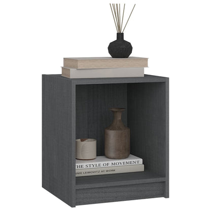 Nachtkastjes St 35,5X33,5X41,5 Cm Massief Grenenhout 2 Grijs