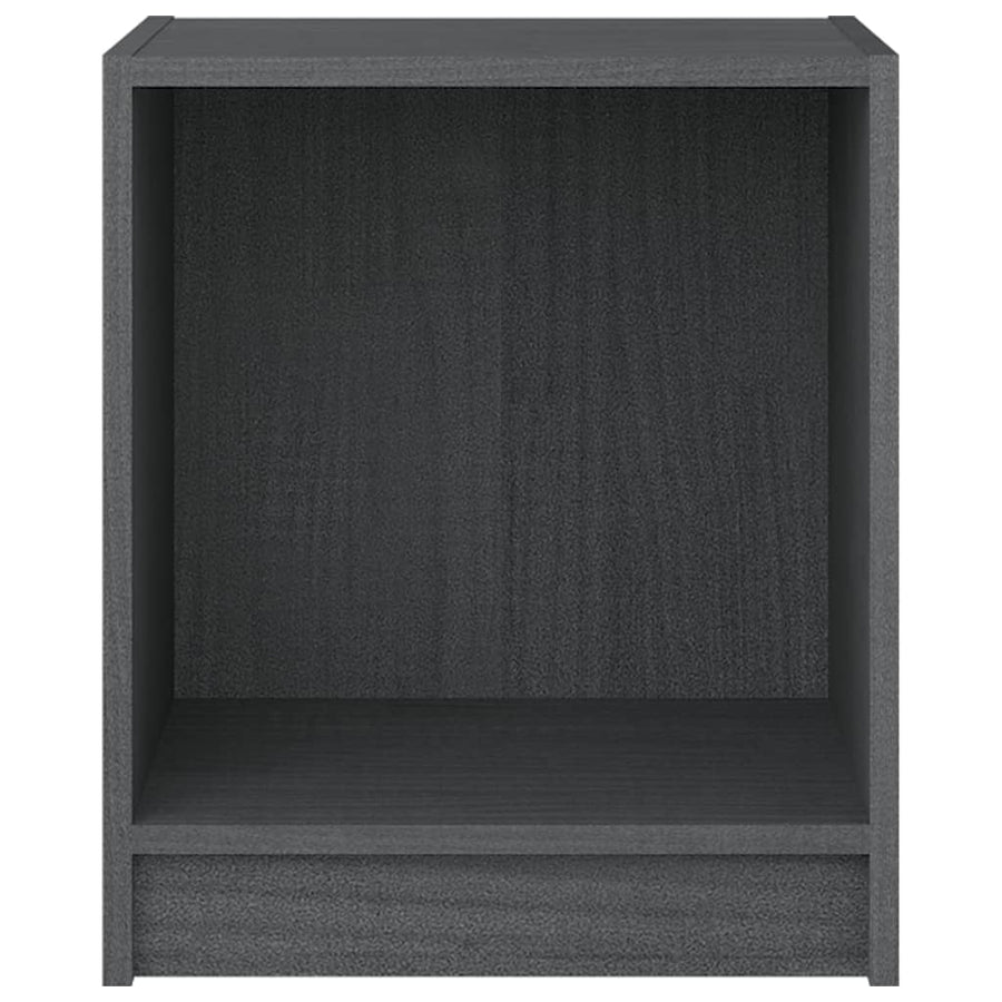 Nachtkastjes St 35,5X33,5X41,5 Cm Massief Grenenhout 2 Grijs