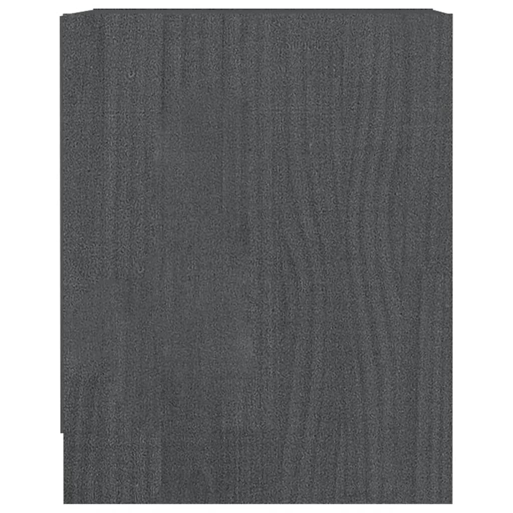 Nachtkastjes St 35,5X33,5X41,5 Cm Massief Grenenhout 2 Grijs