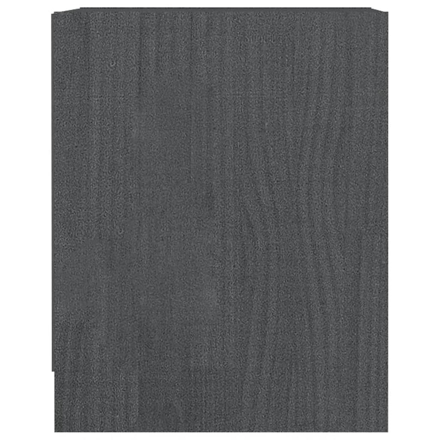 Nachtkastjes St 35,5X33,5X41,5 Cm Massief Grenenhout 2 Grijs