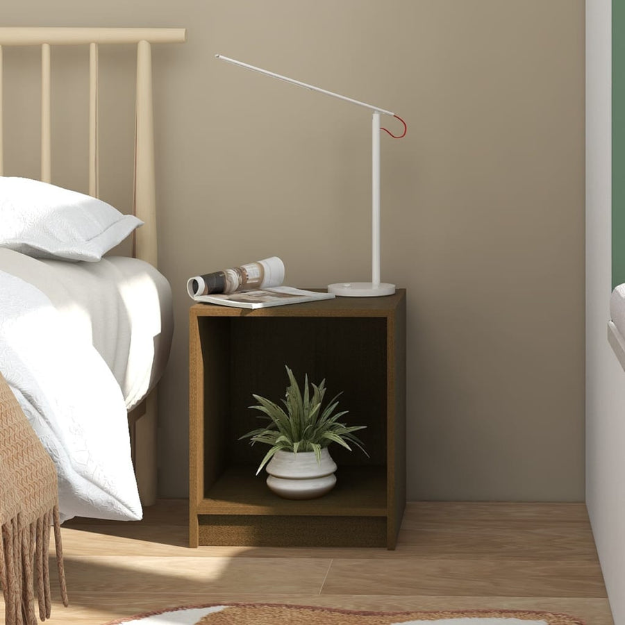 Nachtkastjes St 35,5X33,5X41,5 Cm Grenenhout 2 Honingbruin