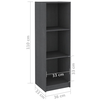 Boekenkast/Kamerscherm 36X33X0 Cm Massief Grenenhout Grijs