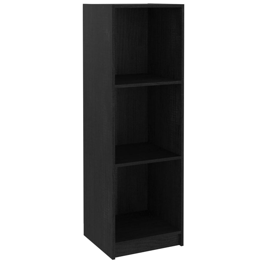 Boekenkast/Kamerscherm 36X33X0 Cm Massief Grenenhout Zwart