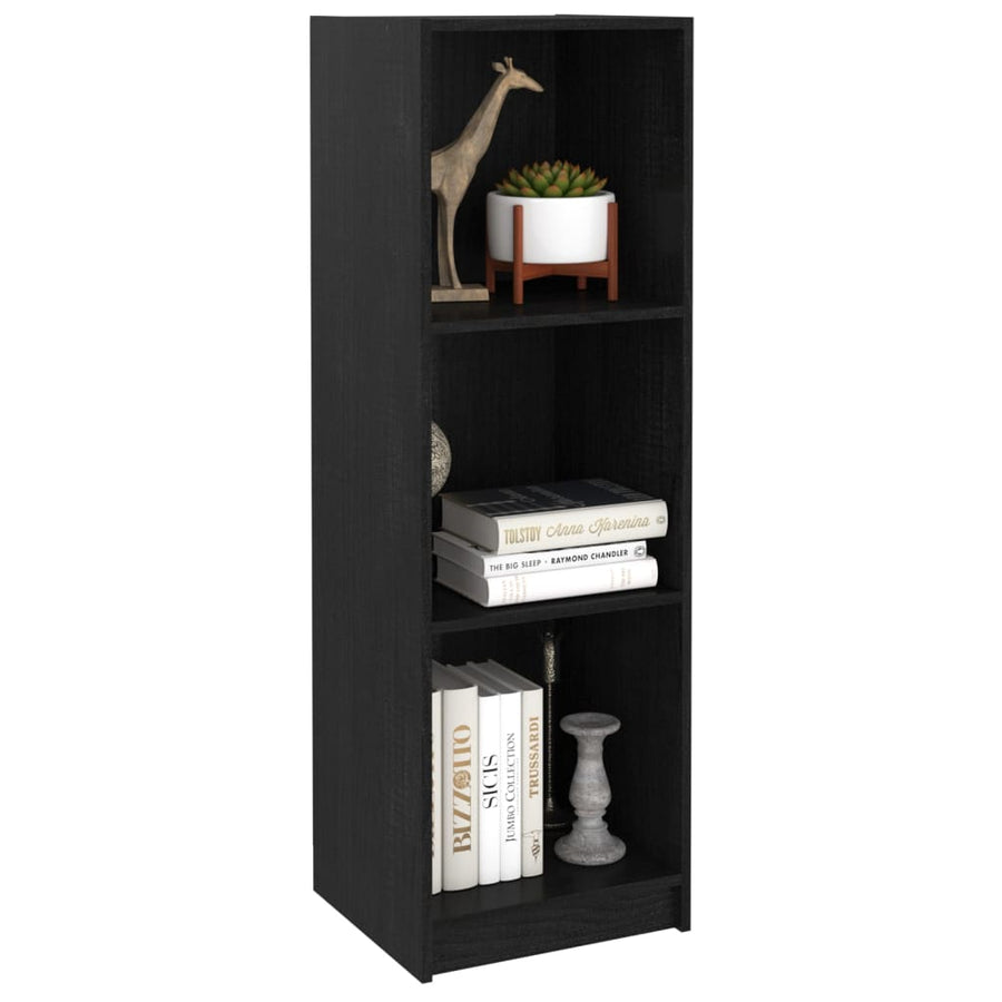 Boekenkast/Kamerscherm 36X33X0 Cm Massief Grenenhout Zwart
