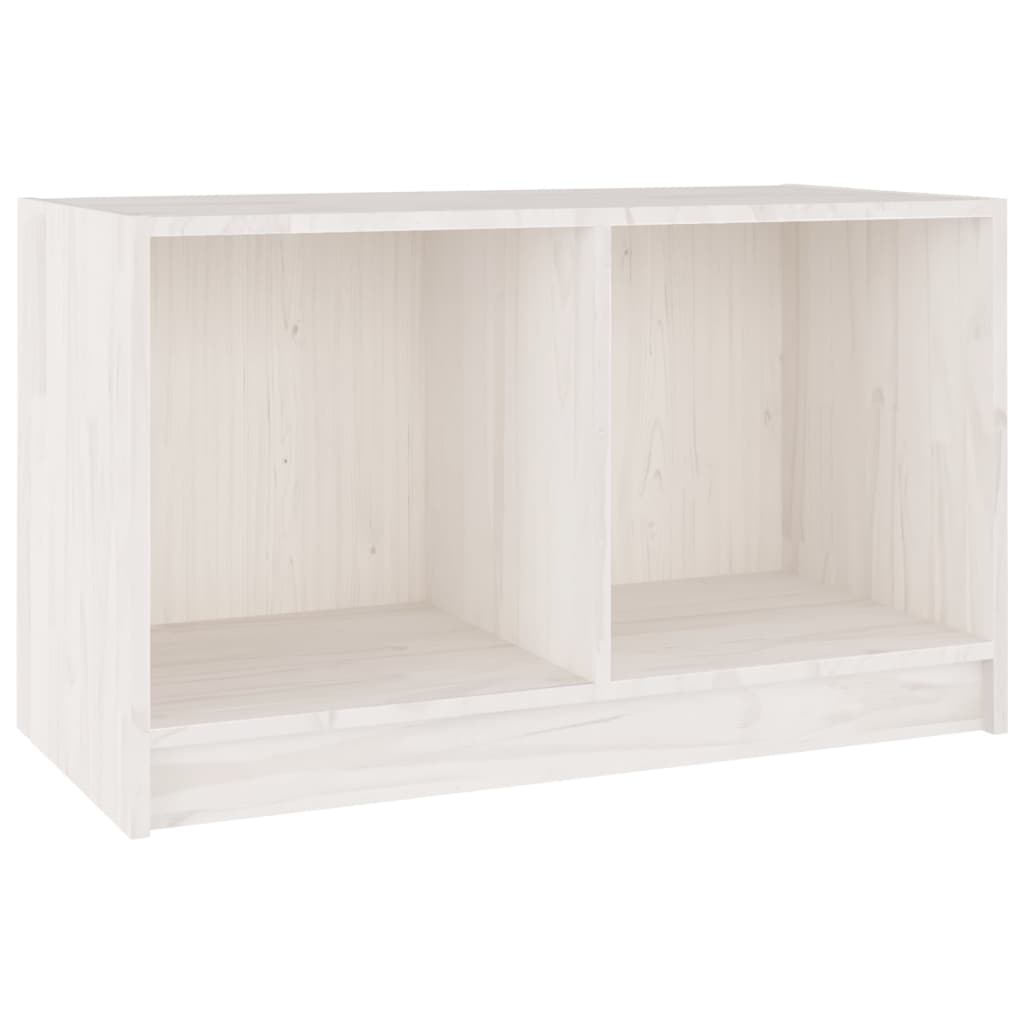Tv-Meubel 70X33X42 Cm Massief Grenenhout Wit