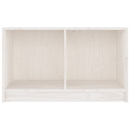 Tv-Meubel 70X33X42 Cm Massief Grenenhout Wit