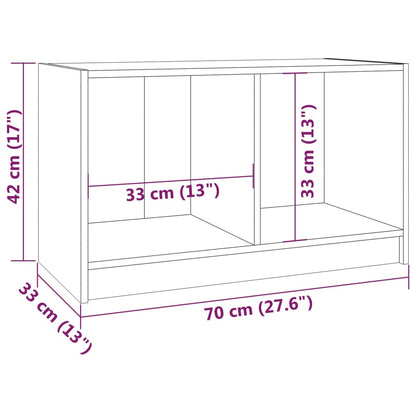 Tv-Meubel 70X33X42 Cm Massief Grenenhout Wit