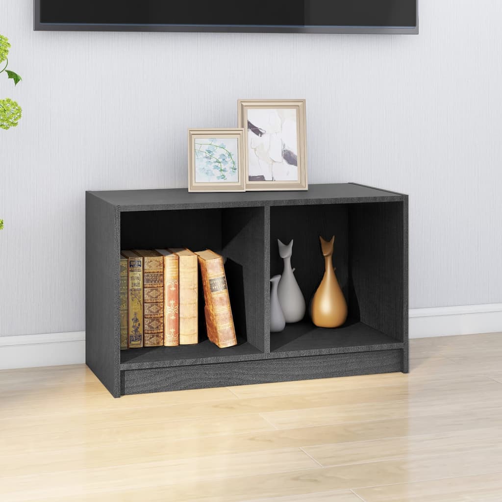 Tv-Meubel 70X33X42 Cm Massief Grenenhout Grijs