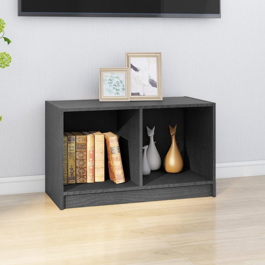 Tv-Meubel 70X33X42 Cm Massief Grenenhout Grijs