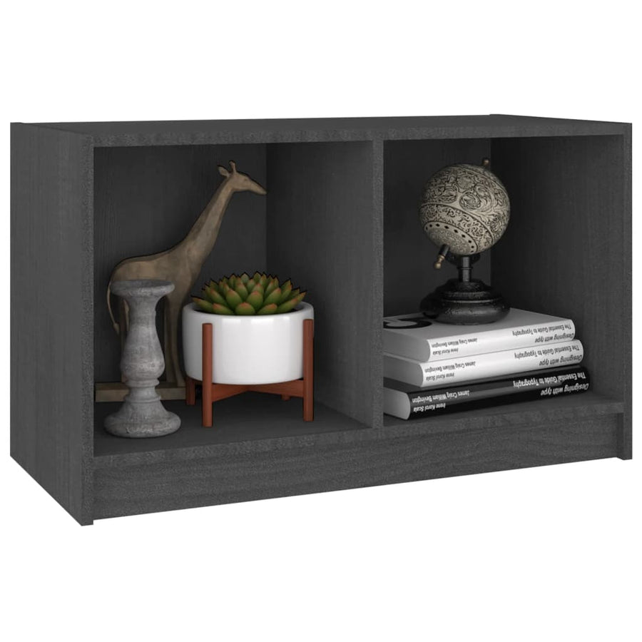 Tv-Meubel 70X33X42 Cm Massief Grenenhout Grijs