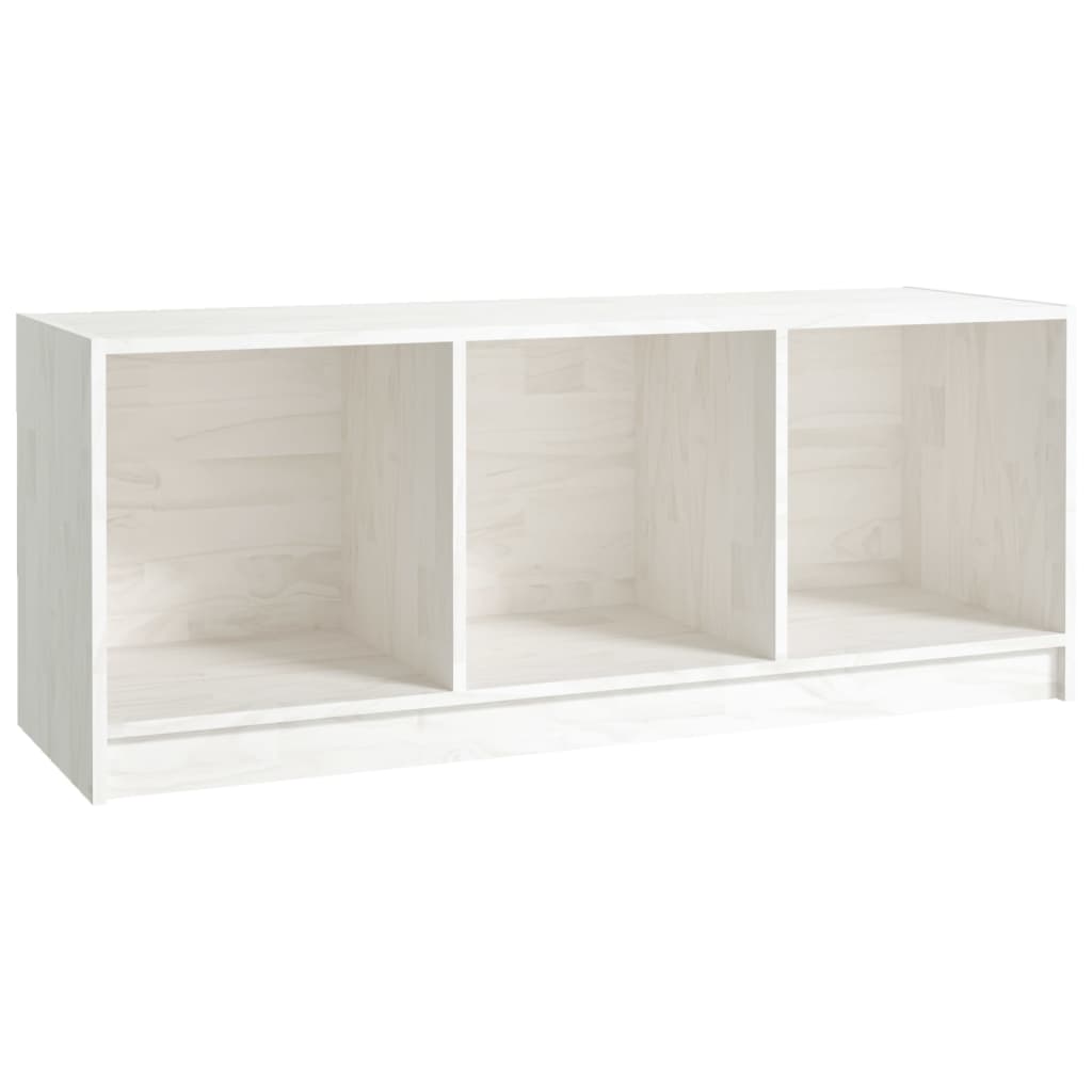 Tv-Meubel 04X33X4 Cm Massief Grenenhout Wit