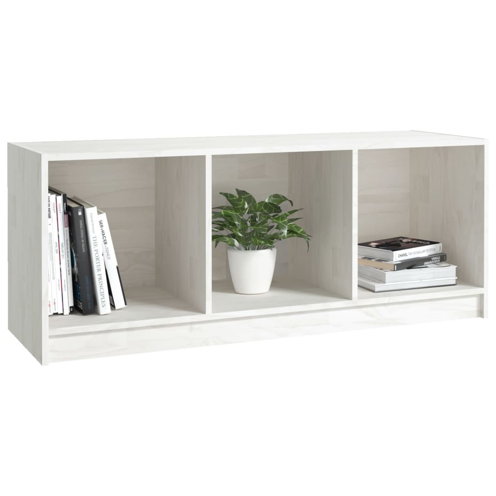 Tv-Meubel 04X33X4 Cm Massief Grenenhout Wit