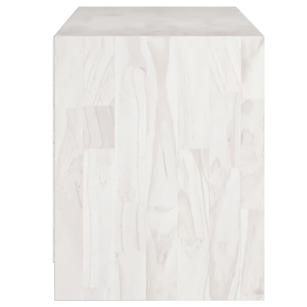 Tv-Meubel 04X33X4 Cm Massief Grenenhout Wit