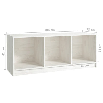 Tv-Meubel 04X33X4 Cm Massief Grenenhout Wit