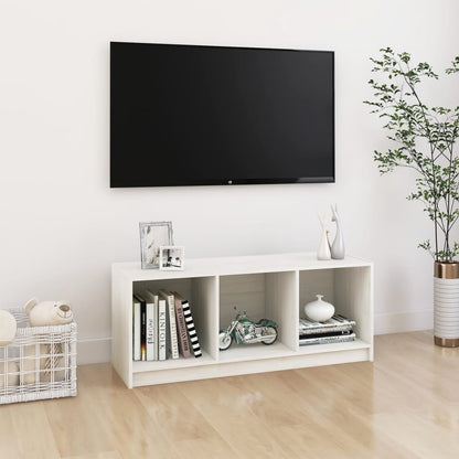 Tv-Meubel 04X33X4 Cm Massief Grenenhout Wit