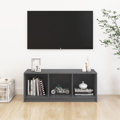 Tv-Meubel 04X33X4 Cm Massief Grenenhout Grijs