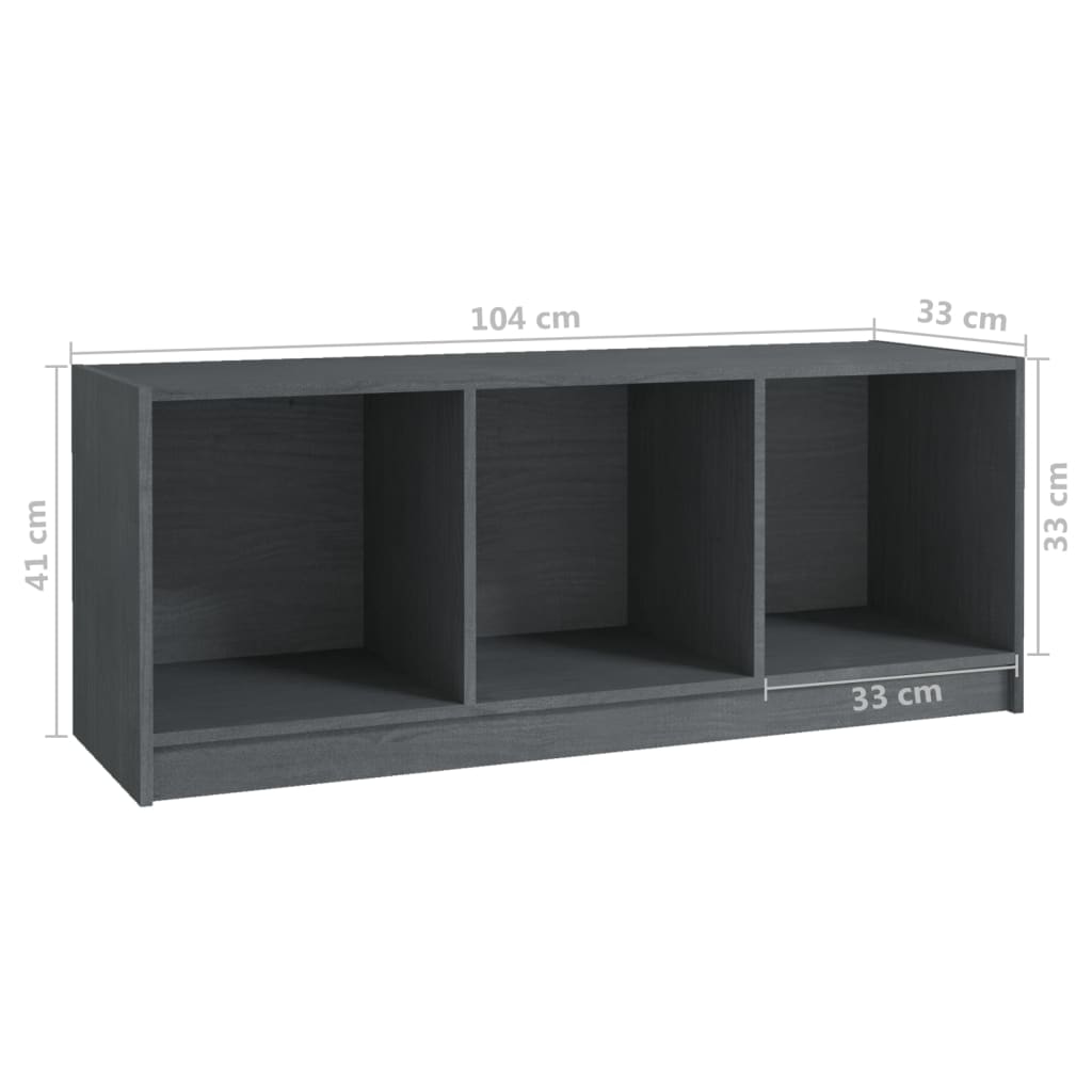 Tv-Meubel 04X33X4 Cm Massief Grenenhout Grijs
