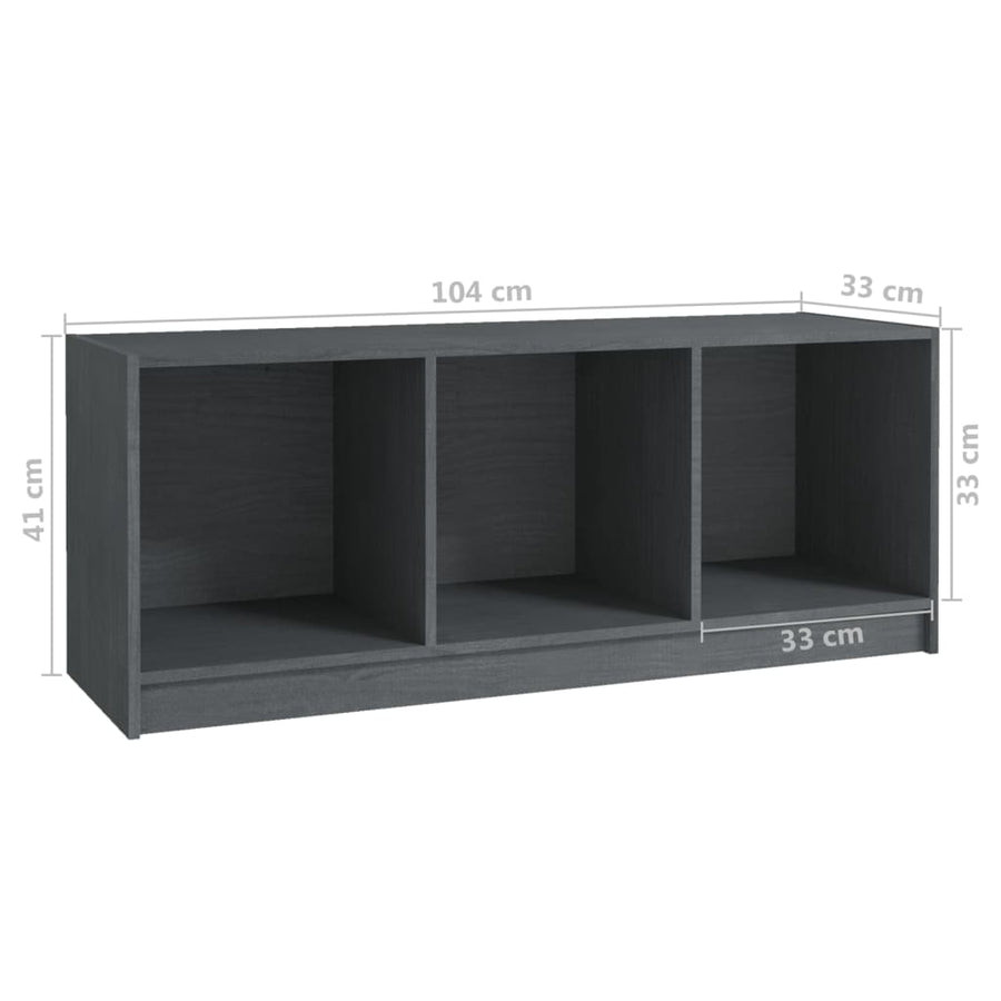Tv-Meubel 04X33X4 Cm Massief Grenenhout Grijs