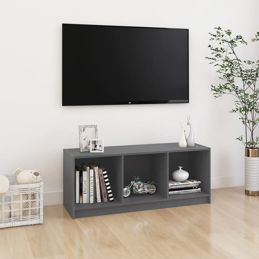 Tv-Meubel 04X33X4 Cm Massief Grenenhout Grijs